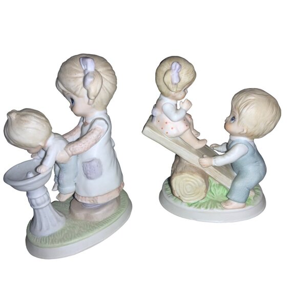 Homco Ceramic Children Playing Figurines 1406 Set of two Figurines - Picture 1 of 16
